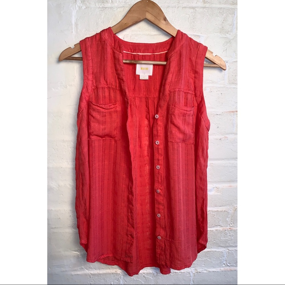 Anthropologie Maeve sunseeker orange button tank - Picture 4 of 11